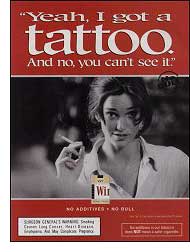 Yeah, I got a tattoo. Wiston Cigarettes